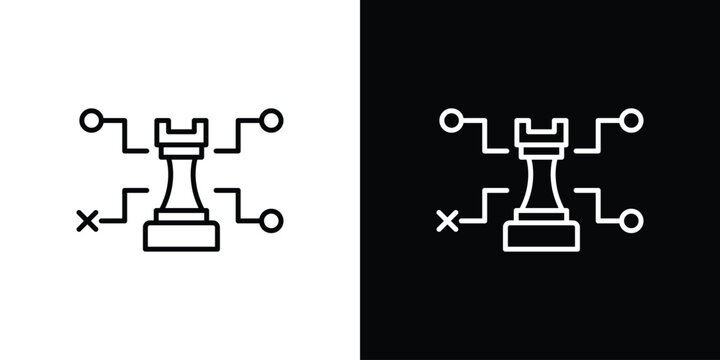 Strategical planning icon in line design. Editable stroke icon.