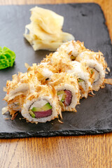 japan sushi rolls with salmon