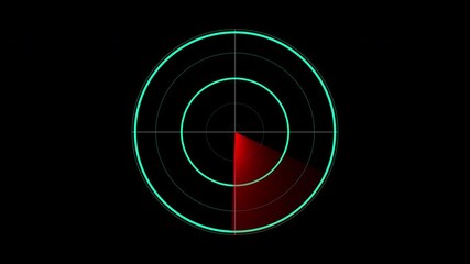 Futuristic Radar Display with Scanning Beam technology science. Animated futuristic radar display highlights scan beam creating striking technology science. Alpha chanel - Powered by Adobe
