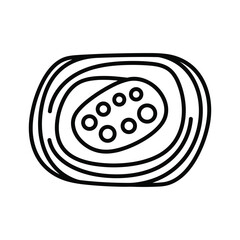 Top view of a freshly baked bread or pastry with seeds, a delicious and healthy snack isolated on