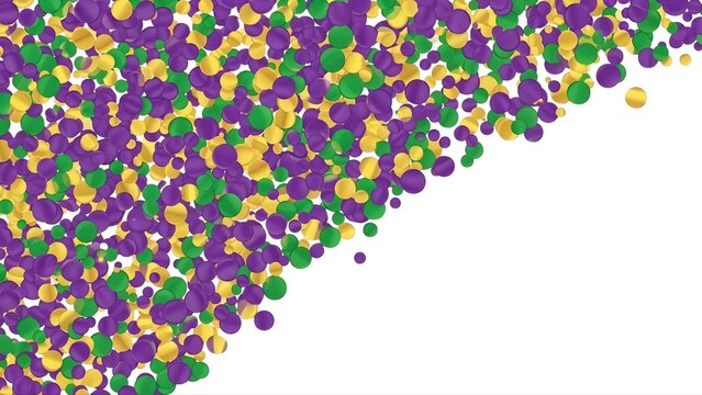 Mardi gras background with purple green and gold confetti celebration party festive holiday decoration 100 on transparent background