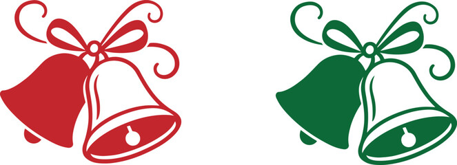 Christmas bell sketch for or wedding with bow vector eps