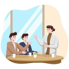 A Company Leader is Giving Instructions to Two Employee