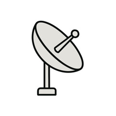 Satellite Dish Antenna Illustration on White Background
