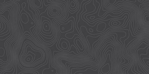 Minimalist dark topographic pattern with smooth contour lines forming abstract elevation waves. Modern seamless background ideal for maps, geology themes, tech design, and stylish digital textures.