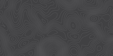 Minimalist dark topographic pattern with smooth contour lines forming abstract elevation waves. Modern seamless background ideal for maps, geology themes, tech design, and stylish digital textures.