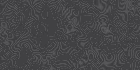 Fototapeta premium Minimalist dark topographic pattern with smooth contour lines forming abstract elevation waves. Modern seamless background ideal for maps, geology themes, tech design, and stylish digital textures.