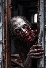 Zombie in a decrepit ruin