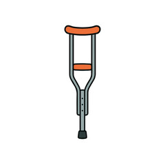 Crutch Illustration on White Background