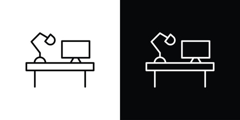 Workspace icon in line design. Editable stroke icon.