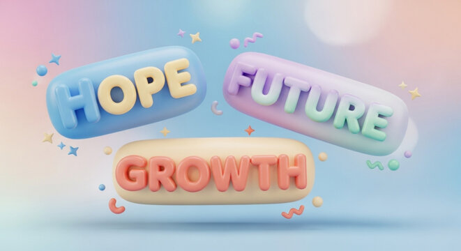 Hope future growth concept for business success and positive mindset motivational inspiration and development