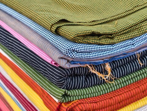 Photo of Beautiful Bed Sheets for Sale In Indian Shop stock photo