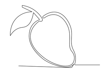 Mango minimalist outline created with continuous single line