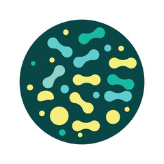 Probiotic bacteria colony illustration, modern science and medicine concept