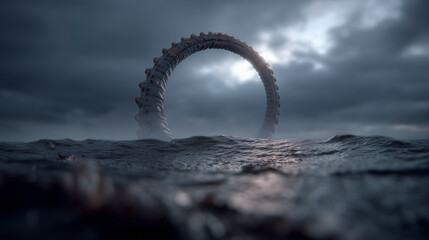 Fototapeta premium Mysterious Ring Emerging from the Ocean