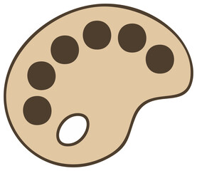 Fototapeta premium Artist's Palette with Brown Paint Colors for Painting and Art Projects