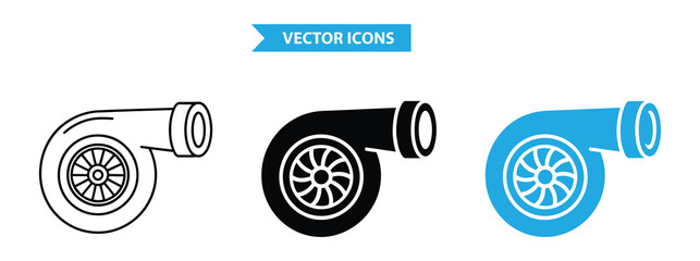 Vector Illustration of Turbo with Detailed Vintage Illustration