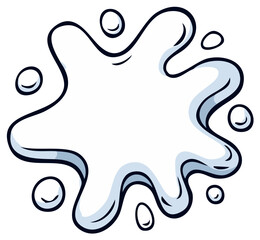Obraz premium Stylized Graphic: Cartoon Splash With Bubbles and Outlines on White Background