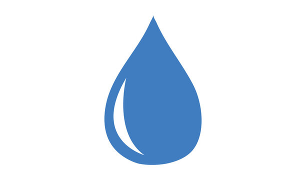 Fresh rain water droplet Blue Teardrop Shape with Reflective Highlight flat icon for apps , Hydration, Wellness, and Environmental Design Packs