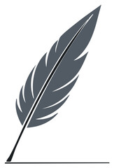 Obraz premium Gray Quill Pen with Elegant Feathers Resting on Line for Writing and Creativity