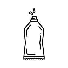 Squeeze bottle with liquid drops, often used for condiments, sauces, or beauty products, isolated on