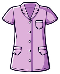 Purple professional healthcare scrub top cartoon illustration