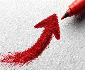 red arrow on white background