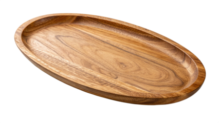 wooden plate isolated on white background