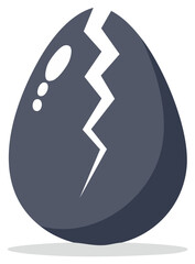 Abstract broken egg icon symbolizing fragility and new beginnings