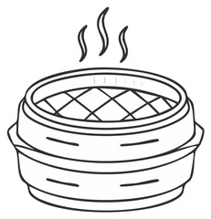 Steaming Dim Sum Basket Illustration Traditional Asian Cuisine