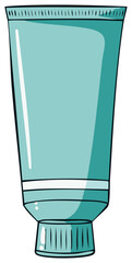Clean Turquoise Toothpaste Tube with White Cap and Subtle Blue Shadow
