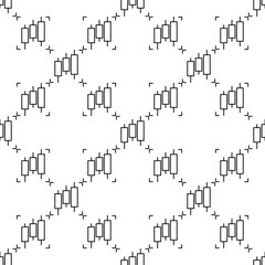 Price Chart with three candles vector Trading and Investment minimal linear seamless pattern