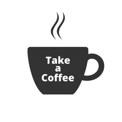 Take a coffee icon isolated on transparent background