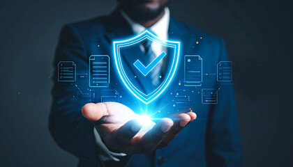 Data security document protection privacy policy information technology concept 