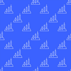 Three Candlesticks vector Trading and Investment seamless pattern in thin line style