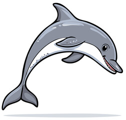 Fototapeta premium Cartoon Dolphin Illustration