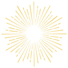 Obraz premium Stylized Gold Burst Graphic Element with Radial Lines, Design Illustration