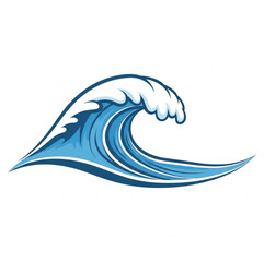  Gentle ocean wave vector icon on white background 