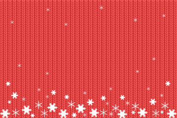 雪の結晶、ニット編み物の背景イラスト