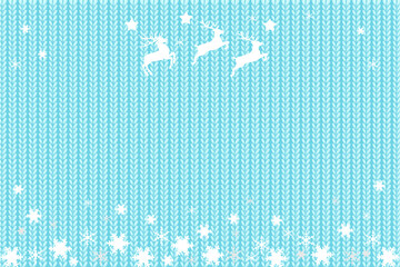 雪とシカまたはトナカイ、ニット編み物の背景イラスト