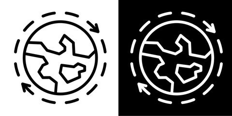 Circular Arrows Globe  Icon Set White Style Collection
