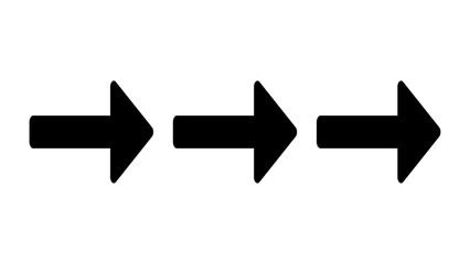 右向きに連なる三本の矢印を描いたイラスト