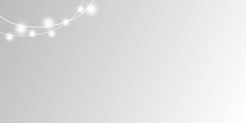 Soft White Bokeh String Lights on Elegant Gradient Background for Celebration Design