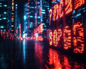 Neon cityscape digital art