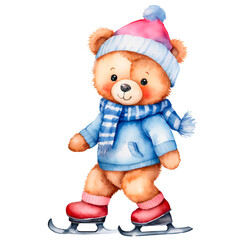 cute teddy bear christmas sticker png cutout