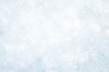 winter snow texture, blue abstract winter cold background snow surface, blurred backdrop