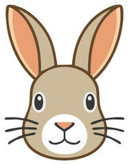 Obraz premium Cute rabbit head vector illustration for kids designs and Easter celebrations featuring adorable bunny face with long ears