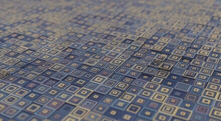 Abstract background with pattern of square elements, perspective view