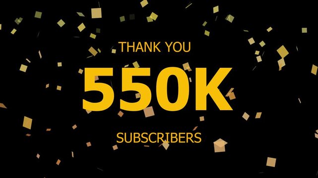 Thank You 550K. Subscribers Celebration 550k. Animation with Black Background Subscription Logo Animation Videos. Thank you followers congratulation. subscribers modern animation banner design.