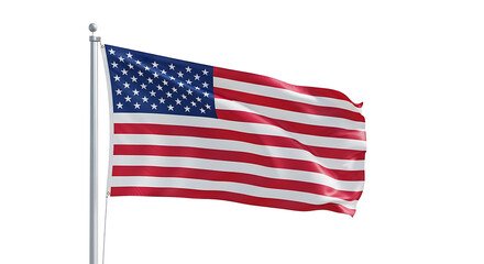 Obraz premium USA National Flag Displayed Against White Background